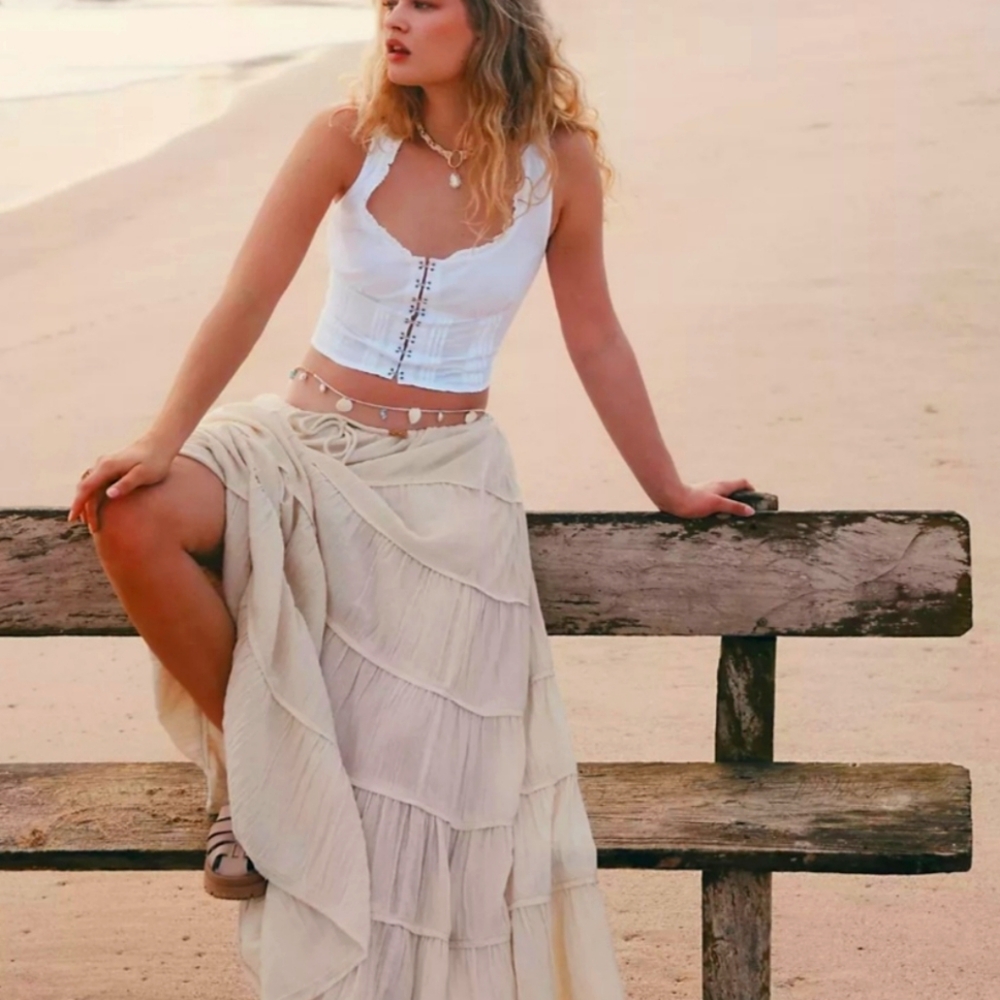 Free People Simply Smitten Maxi Skirt (in the color Tea)
